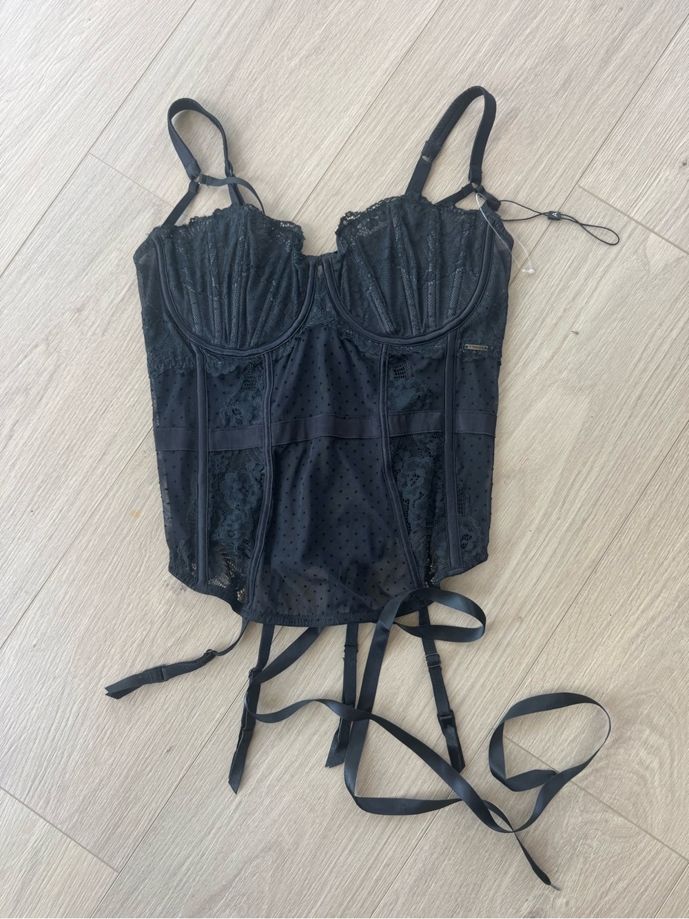 Marks and Spencer Black Lace Bustier Corset Top